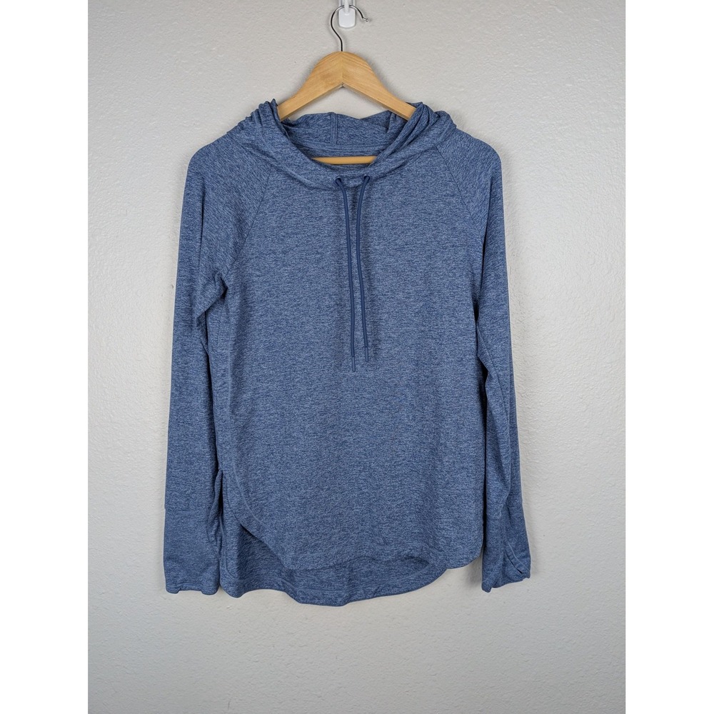 Athleta Uptempo Hoodie Sweatshirt Womens Small Blue Long‎ Sleeve Pullover